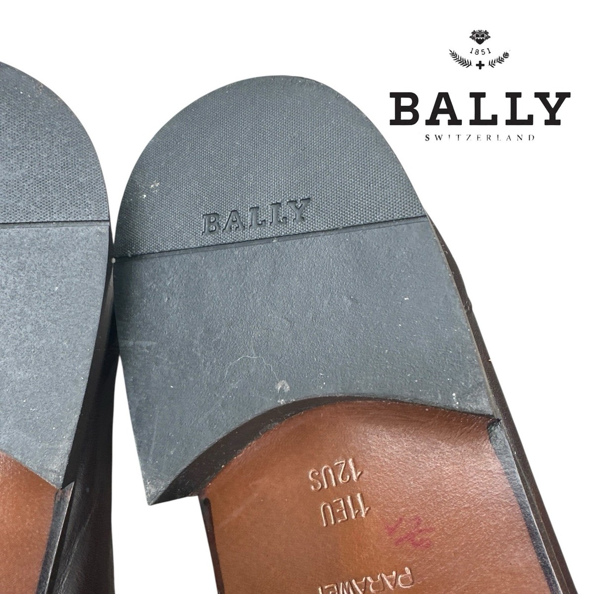 Bally Switzerland Leather Moc Toe Logo Tassel Loafers Brown 