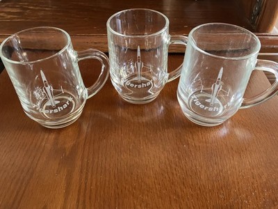 F-20 Tigershark lot of 3 etched glass coffee mugs