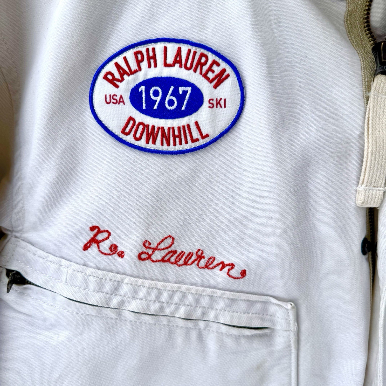 Polo Ralph Lauren Racing Equipment Telluride Summit Jacket White XL Red Stripe