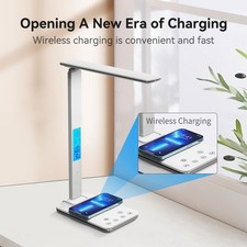 Dimmable Office Desk Lamp Desk Light with Wireless Charger USB Charging Port US