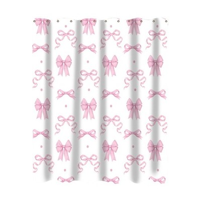 Creative Watercolor Bows Shower Curtain Mold Resistant Polyester Bath Decoration