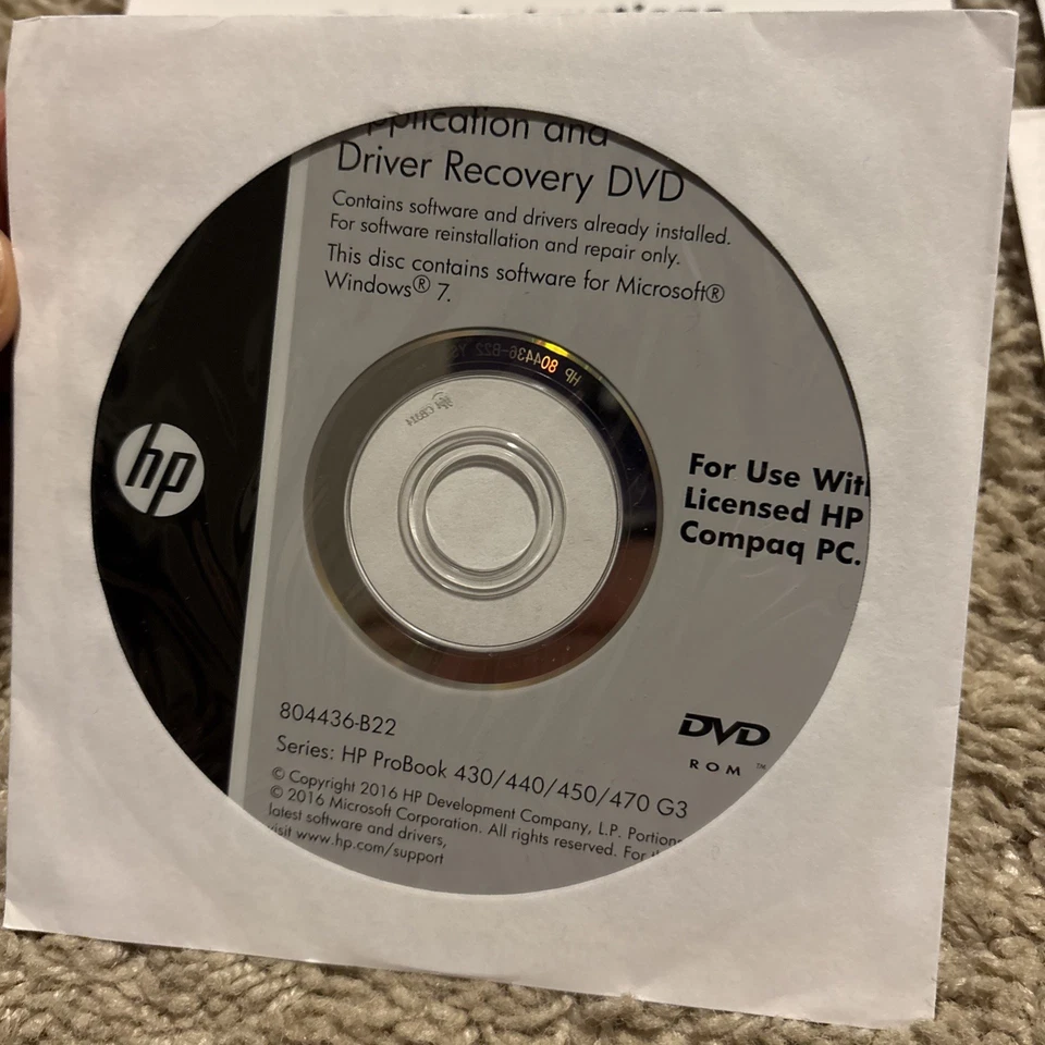 HP Windows 10 & 7 App & Driver Recovery DVDs, Windows 7 & 10 OS, Quickstart - Image 4 of 4