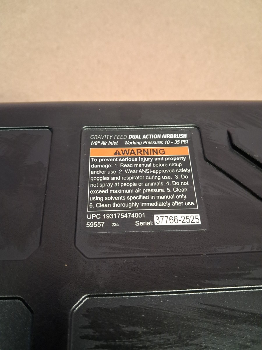 BLACK WIDOW Gravity-Feed, Dual-Action Airbrush #59557 Open Box