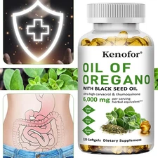 Oil of Oregano Softgels Gut Immune Support 2 in 1 6000mg Black Seed Oil 200mg