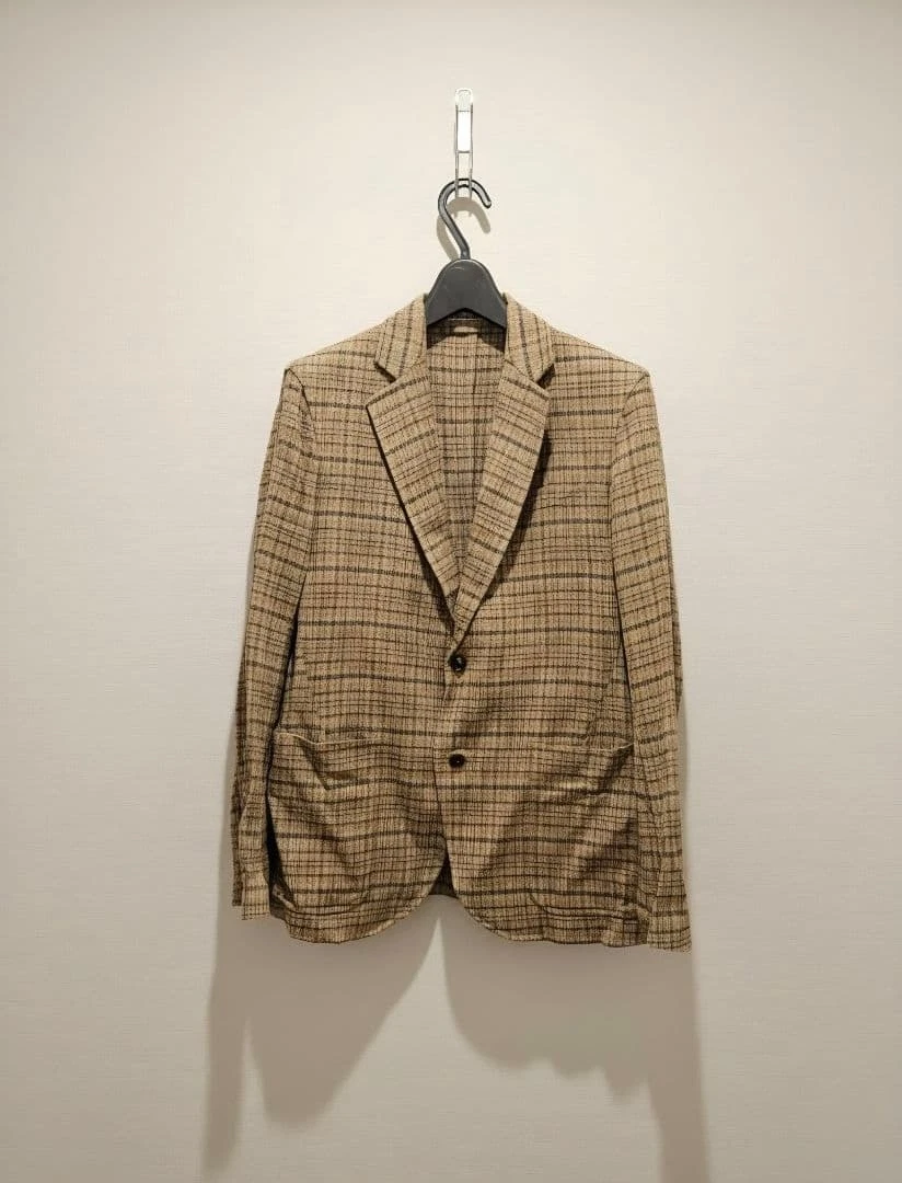 AURALEE 2018SS Silk Summer Tweed Check Jacket Size 3 A8SJ01TW Used image 2