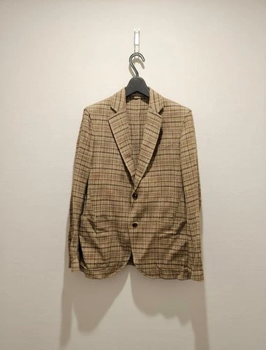 AURALEE 2018SS Silk Summer Tweed Check Jacket Size 3 A8SJ01TW Used image 2