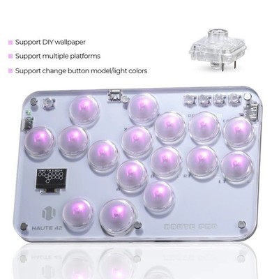 RGB Mini Hitbox Fighting Game Controller S16 Crystal Leverless Keyboard