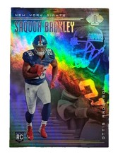 2018 Panini Illusions SAQUON BARKLEY RC ROOKIE + OTTIS ANDERSON Card #38. rookie card picture