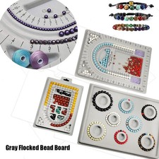 Bead Design Board, Gray Flocked Bead Board For Bracelet Necklace Jewelry Making