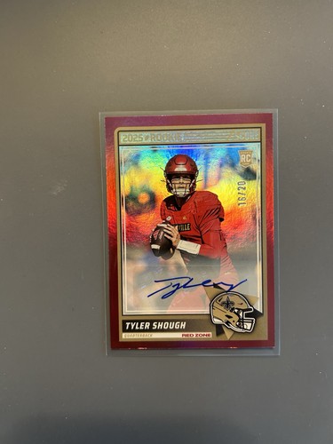 2025 Panini Score Football TYLER SHOUGH RC Signatures Red Zone AUTO 16/20 Saints - Picture 6 of 12