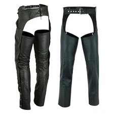 Genuine Leather Motorcycle Black Mens Leather Riding Biker Chaps Men's New Chaps