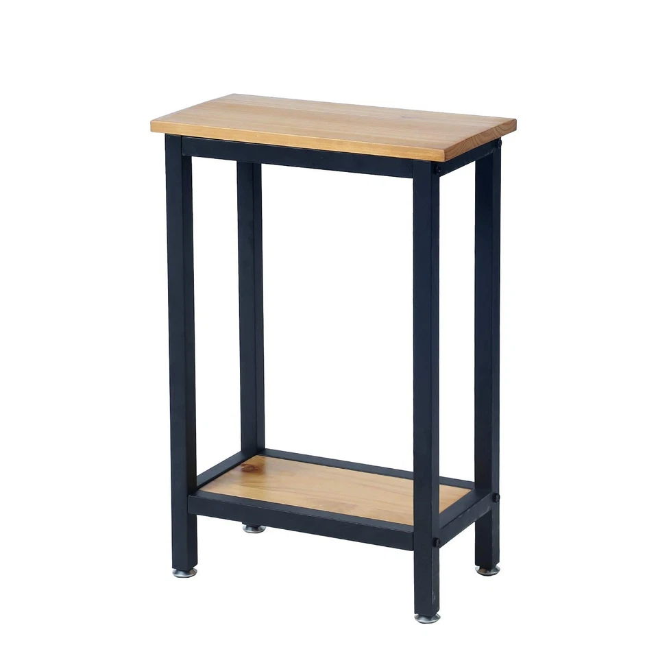 Patas de mesa de comedor y oficina de hierro rústico con estantes - metal resistente, 28' H... Foto 4 de 4