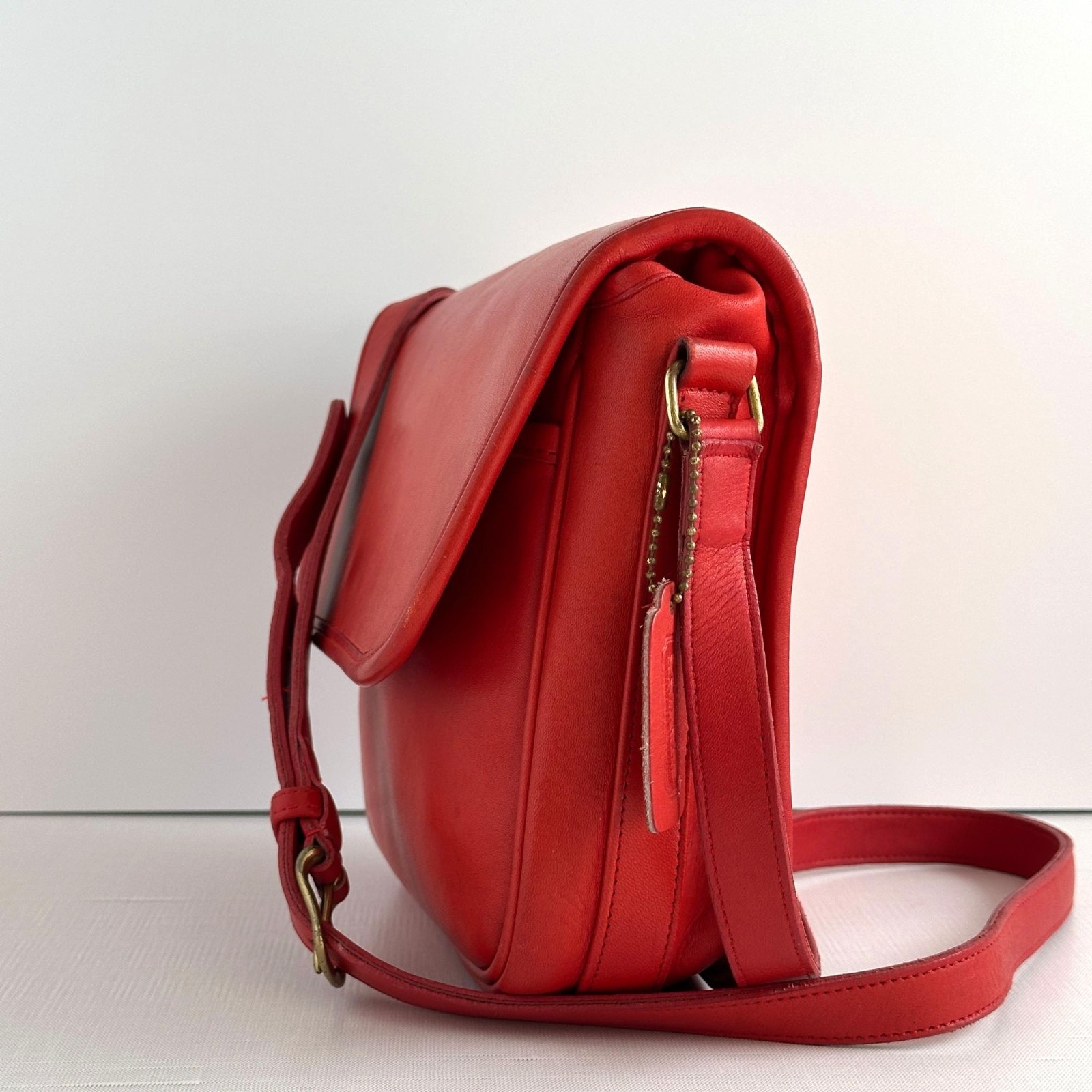 Vintage 1980s Coach Red Tailored Pouch 4110 Made in New York City image 3