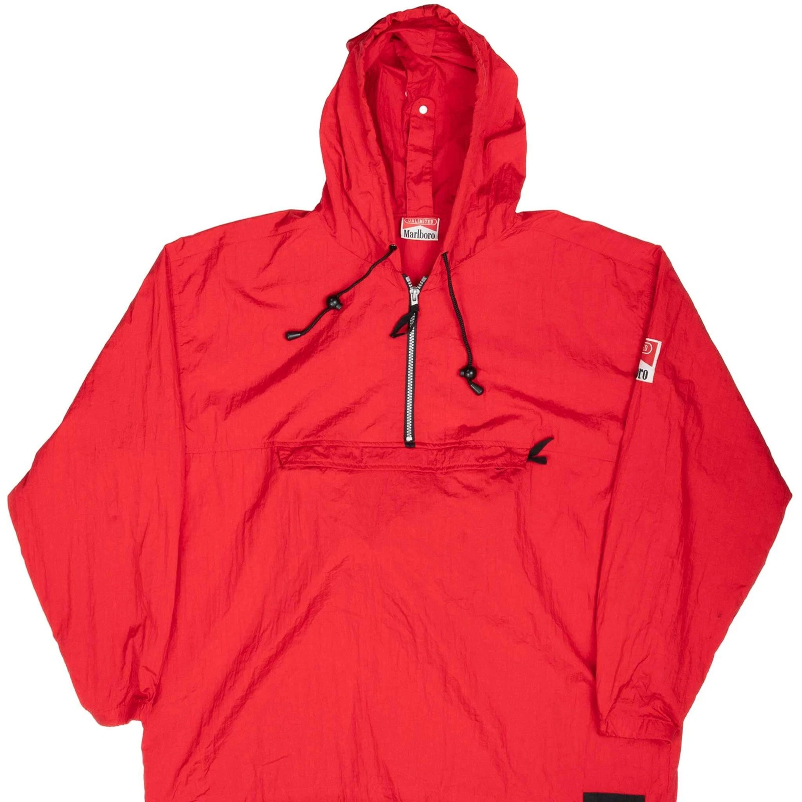 VINTAGE MARLBORO RED PACKABLE WINDBREAKER JACKET 1990S SIZE XL