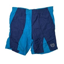 Givenchy VTG 90s Colorblock Mesh Lined Swim Trunks FLAW Blue Mens M Medium