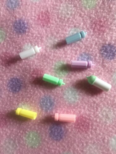 Doll Dollhouse Nursery Baby Bottles Accessory #7 Green Set New!