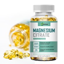 Magnesium Citrate 400mg Capsules Super Strong Effective Vegan Capsules 120 Pills