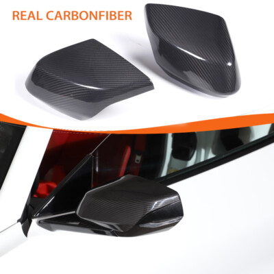 Real Carbon Fiber Side Rearview Mirror Cover Caps for Corvette C8 Stingray 20-25