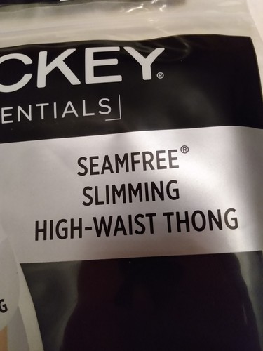 Jockey Essentials Seam-Free Slimming High-Waist Thong XL New Black (Loc. C1) - Picture 5 of 9
