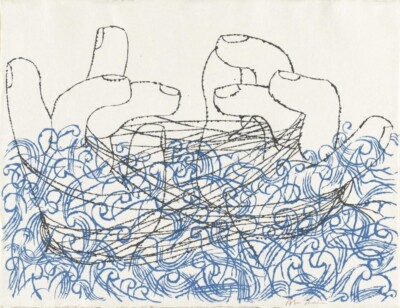 Cat s Cradle by Ben Shahn   Midcentury Social Realism Line Drawing Art Print