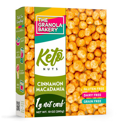 TGB Cinnamon Macadamia Nuts | 1G Net Carb Keto Snack | Gluten Free Low Carb C...