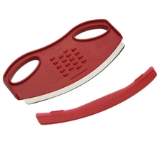 Kuhn Rikon XL Mezzaluna Knife & Grater with Sheath K51500 NEW RED
