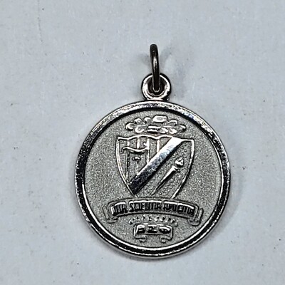 Beta Sigma Phi Sorority Charm Pendant Silvertone Round Vintage