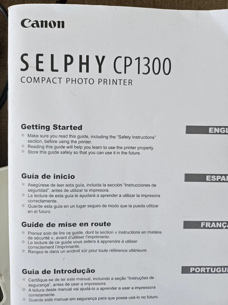 Canon Selphy CP1300 Compact Photo Printer Bundle Extra Paper & Ink Cartridges
