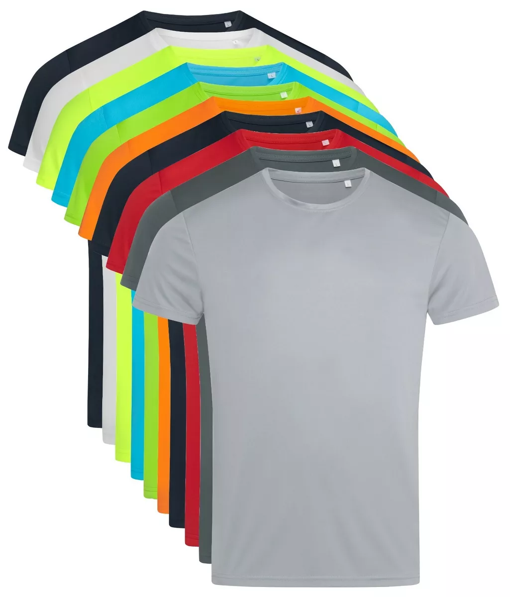 ACTIVE-DRY Plain Cotton Touch Breathable Polyester Sports Tee T-Shirt Tshirt