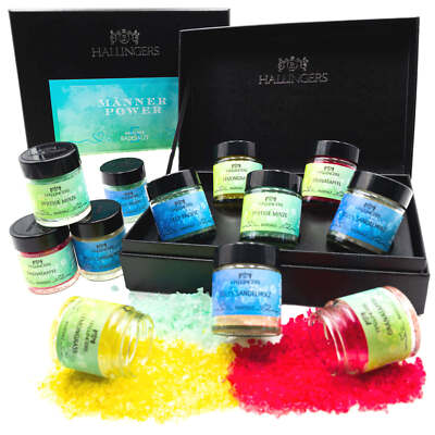 Hallingers Männer-Power 5er Badesalz-Geschenk-Set mit Totes Meer-Salzen