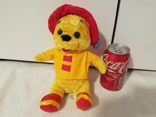 King Plush 2002 Plush Yellow Firefighter Teddy Bear