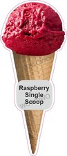 Eiswagen Aufkleber Himbeere Single Scoop Kegel Waffel Anh&auml;nger Decals