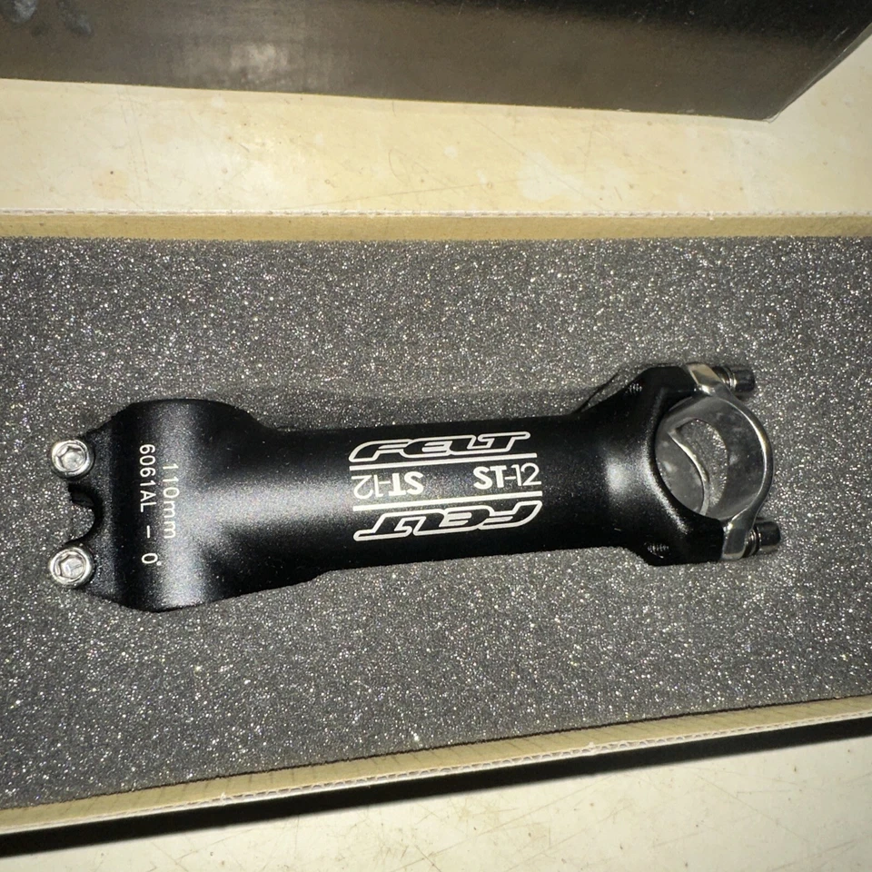 Felt ST-12 Bike Stem bicycle 110mm 26.0mm 1” Inch Black Zero 0 degrees 3D Forged - Image 3 of 4