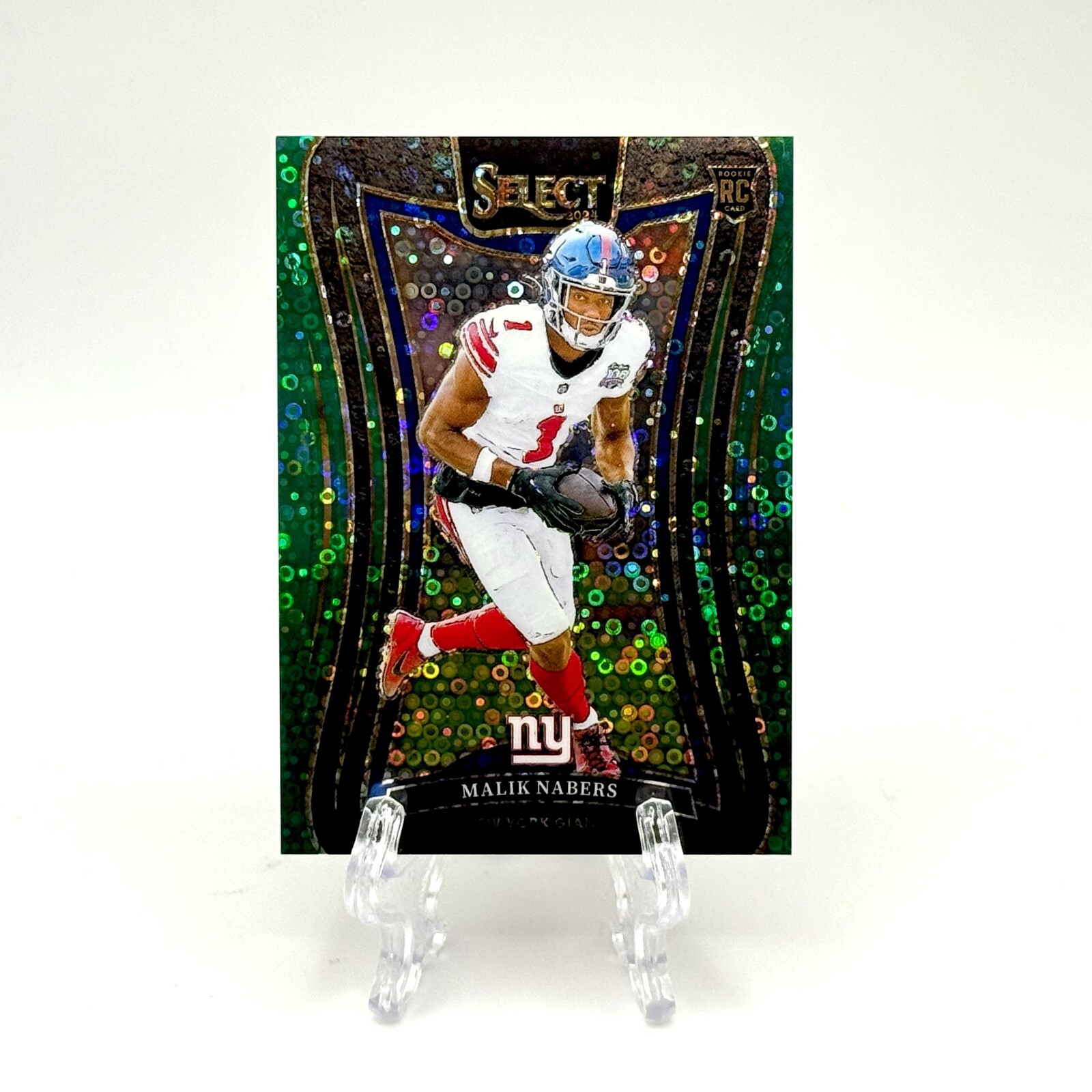 2024 Panini Select Malik Nabers RC Rookie Suite Level Green Disco Prizm #3/5 SSP