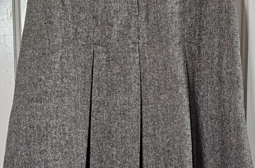 Academia Suzy Shier Skirt Juniors Size 5/6 Brown Wool Tweed Embroidered Pleated - Picture 10 of 20