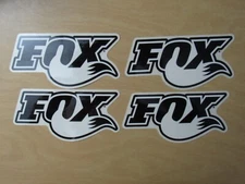 Lot Of 4 FOX Shox Racing STICKER Decal Black & White 3x6 Motocross MX BMX Race