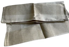 Set of 2 Miulee Cream Plaid Fabric Pillow Covers - 15.5 Inches x 15.5 Inches