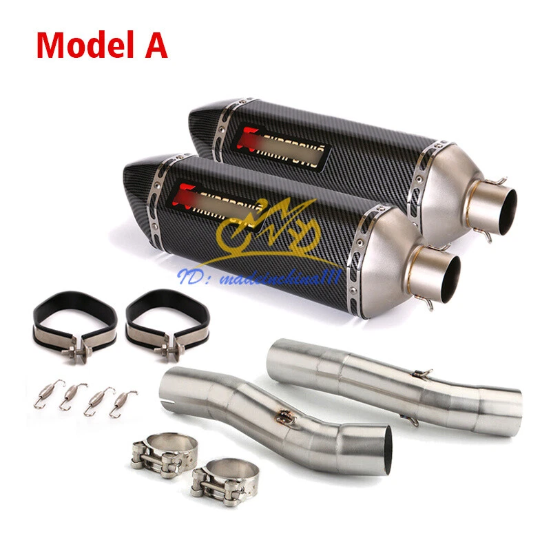 For Yamaha YZF R1 2004 2005 2006 Exhaust Muffler Silencers Slip On Mid Link Pipe — 第 2/4 张图片
