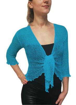 Knitted Shrug Cardigan Turquoise UK