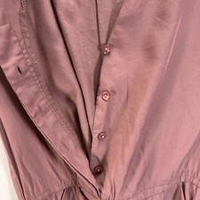 Bamboo Romper Womens S Mauve Silky Button Front Drawstring Waist Lumiere