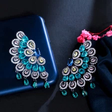 Gorgeous Cubic Zirconia Multiple Drop Cluster Earrings for Brides Women Wedding