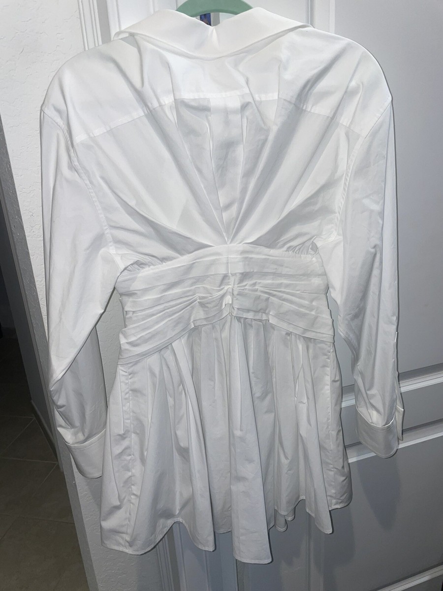 Alexander Wang T Long sleeve shirt dress with waist gathers