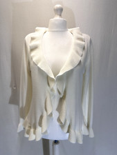 M&co Brand Women's Cardigan Uk Size 18 White Acrylic Long Sleeves