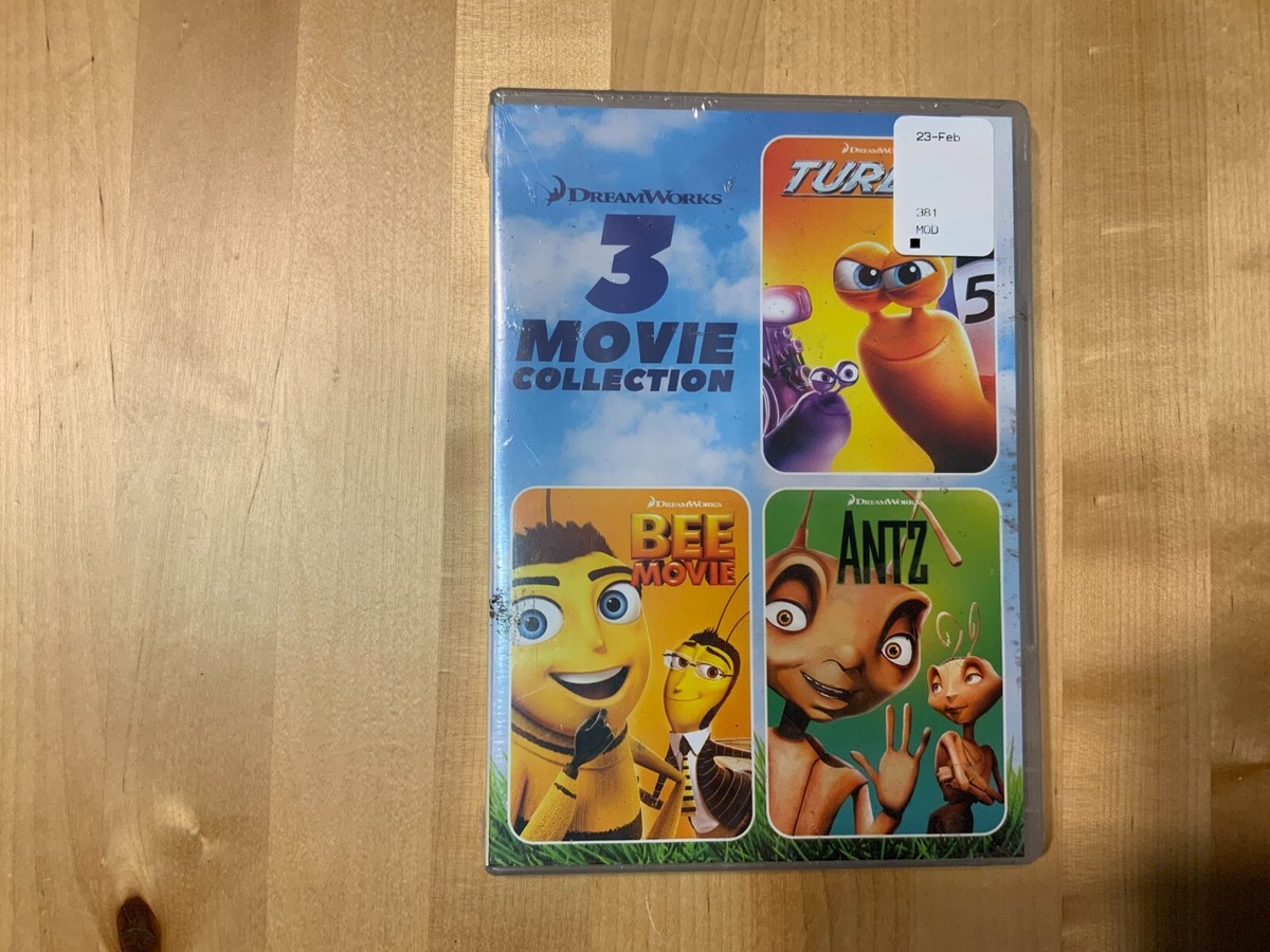 Dreamworks 3 Movie Collection Turbo Bee Movie and Antz DVDs 2020