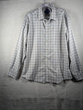 Egara Non Iron Men's Long Sleeve Shirt XLarge Reverse Cuff Geometric Button