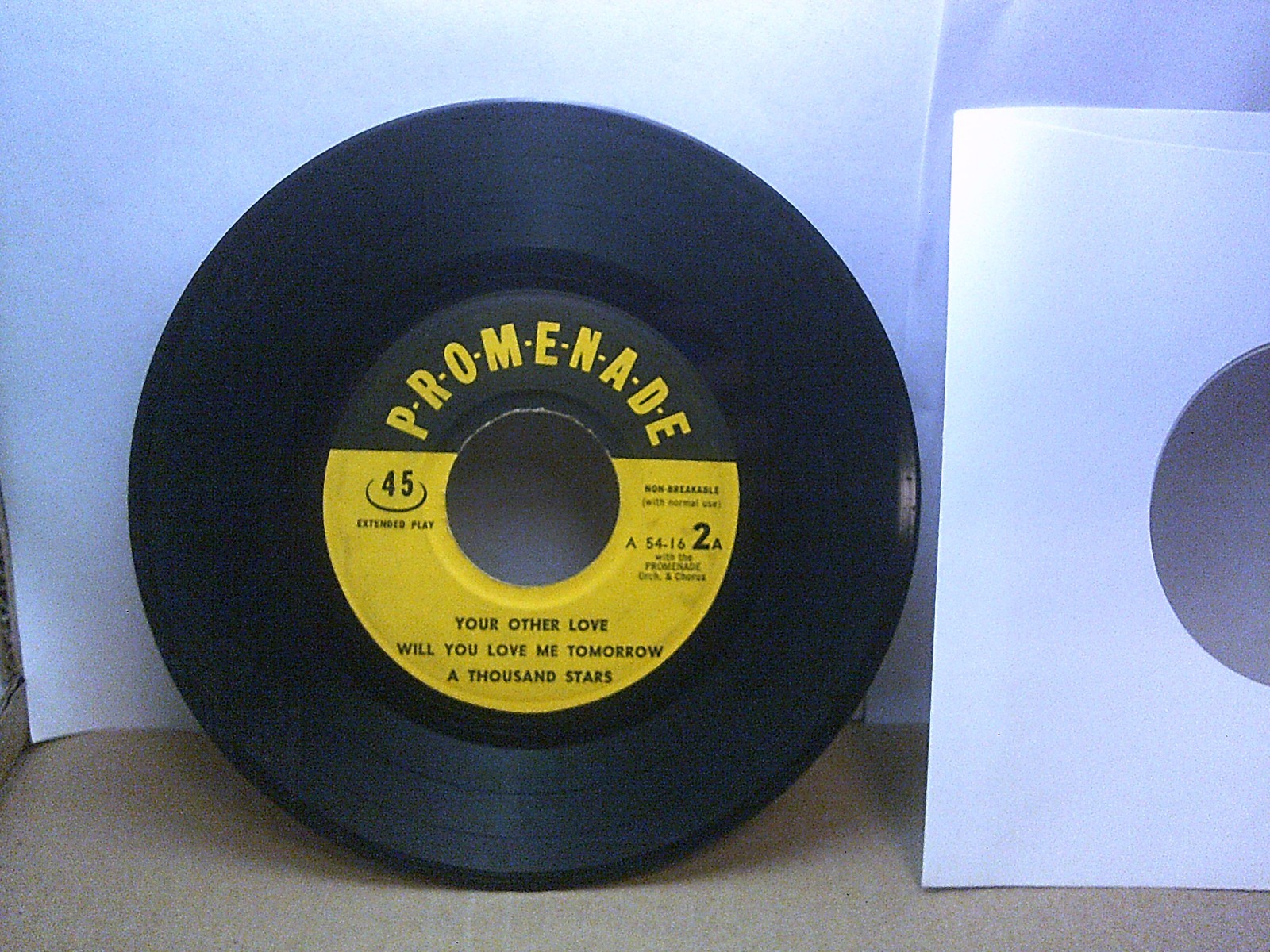 Old 45 RPM Record - Promenade A 54 16 2 - EP - Your Other Love + 5 more ...