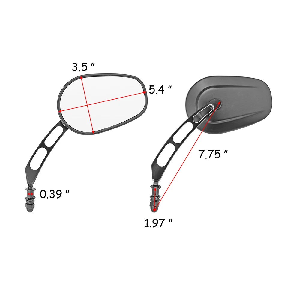 Espejos retrovisores negros aptos para Harley Touring Street Road Glide Sportster 1200 Foto 2 de 4