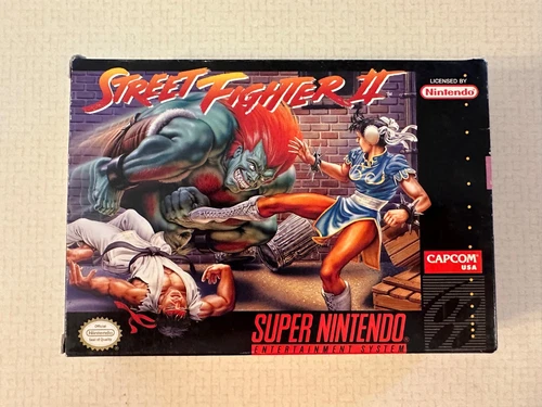 Street Fighter II (SNES, 1992) CIB w/Manual VG Tested/Working!!