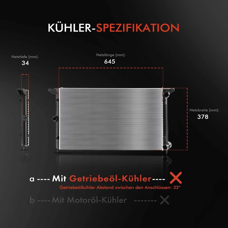 Radiatore acqua radiatore motore MT/AT per Ford Galaxy Seat Alhambra VW Sharan - Immagine 3 di 4