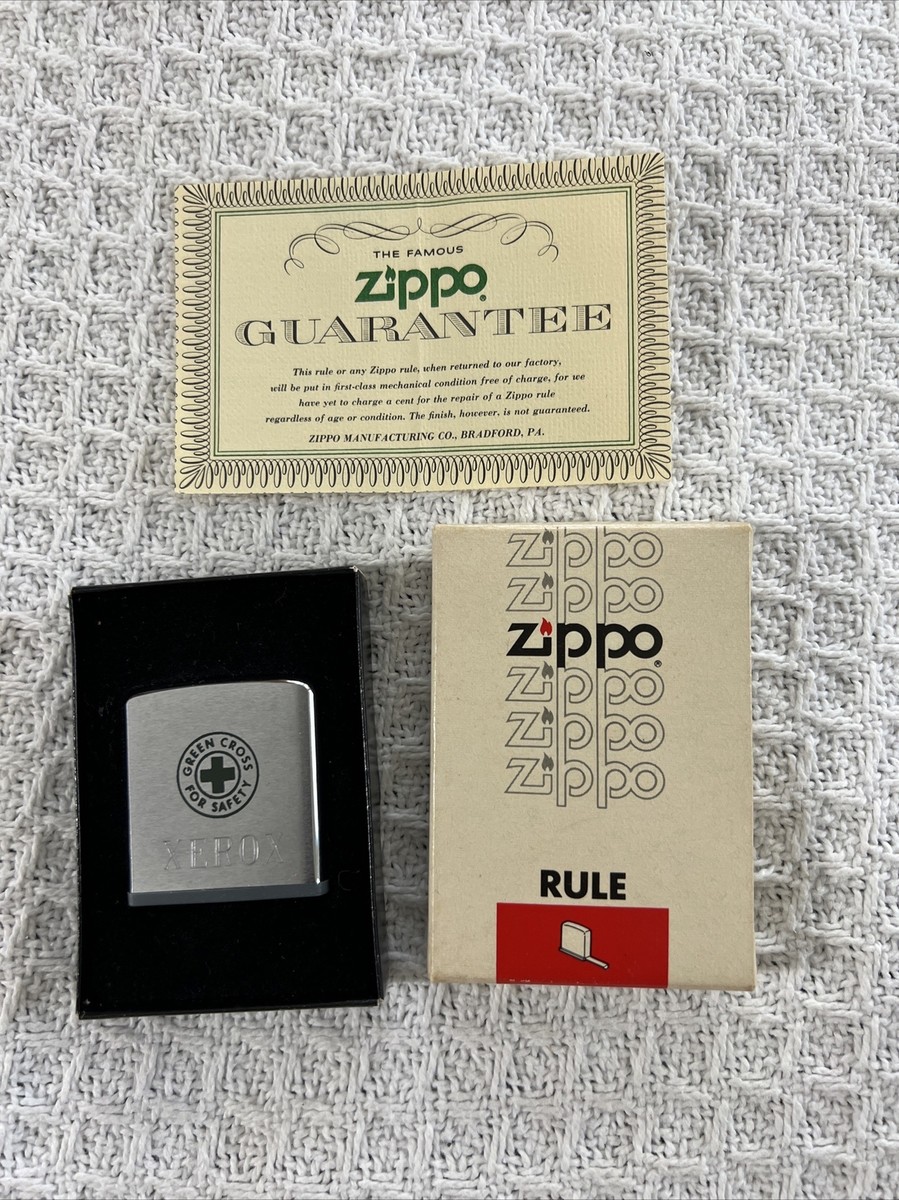 Vintage Zippo Rule Tape Measure In Box Green Cross for Safety